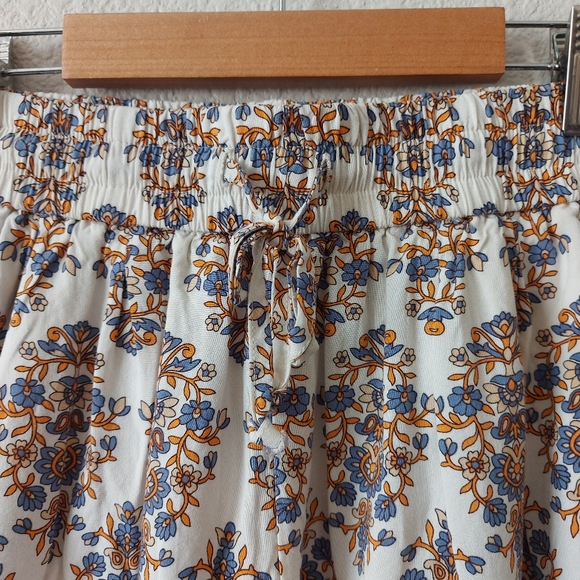 Express Flowy Short Elastic Drawstring Waist Pockets Cottage Coastal Boho Small - Picture 3 of 5